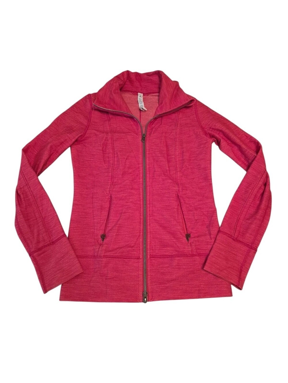 Lululemon Daily Yoga Love Red Full Zip Sweatshirt Jacket Wide Collar Size 4